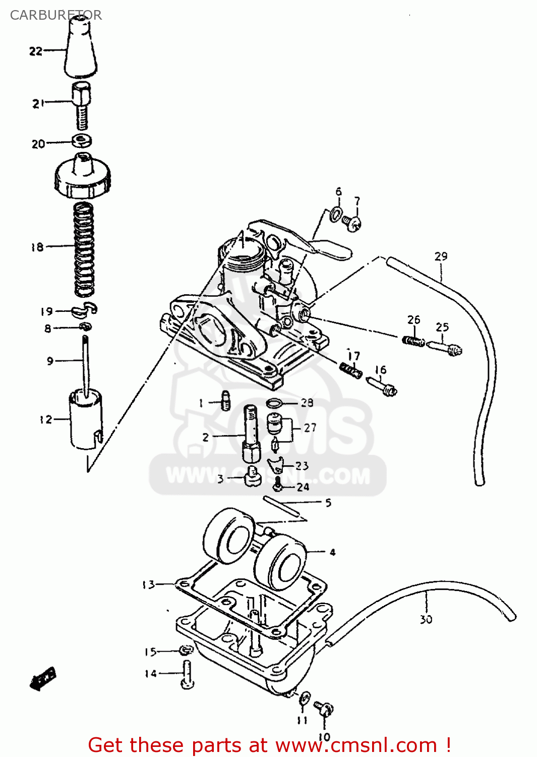 CARBURETOR ZR50KE 1981 (X) (E02 E16 E22 E41)