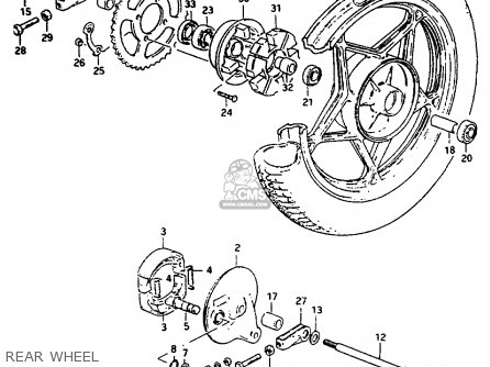 REAR WHEEL - ZR50KE 1981 (X) (E02 E16 E22 E41)
