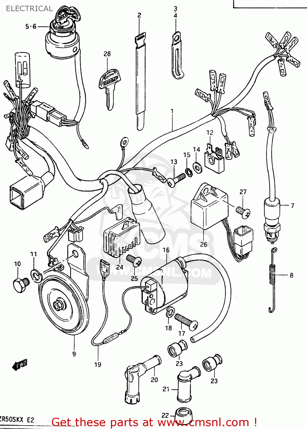 Suzuki ZR50SK 1982 (X) (E02 E16 E17 E21 E41) ELECTRICAL - buy original ...