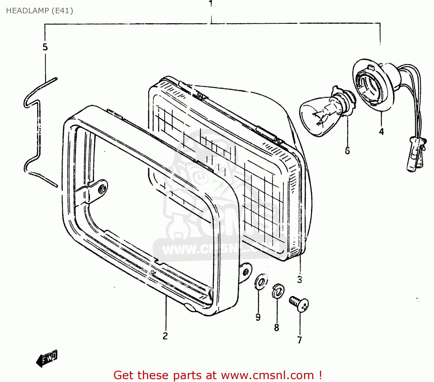 HEADLAMP (E41) ZR50SK 1982 (X) (E02 E16 E17 E21 E41)