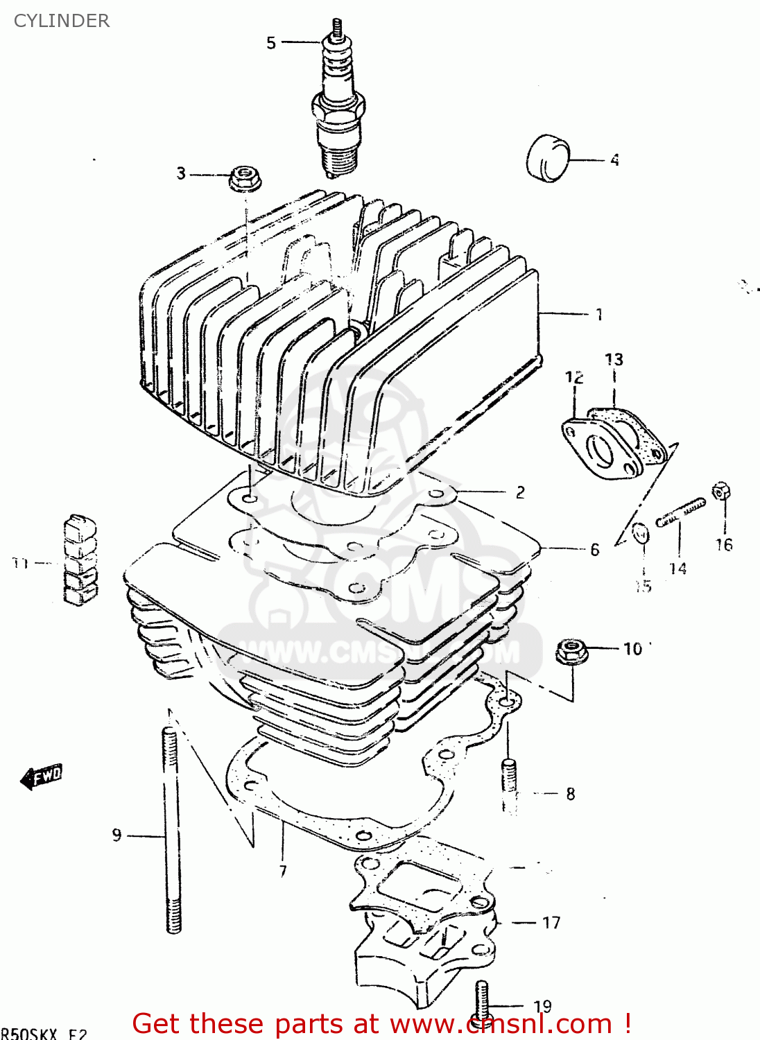 CYLINDER ZR50SK 1982 (X) (E02 E16 E17 E21 E41)