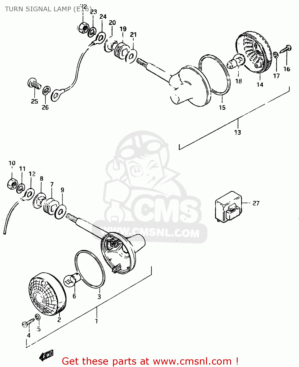 TURN SIGNAL LAMP (E16) ZR50SK 1982 (X) (E02 E16 E17 E21 E41)