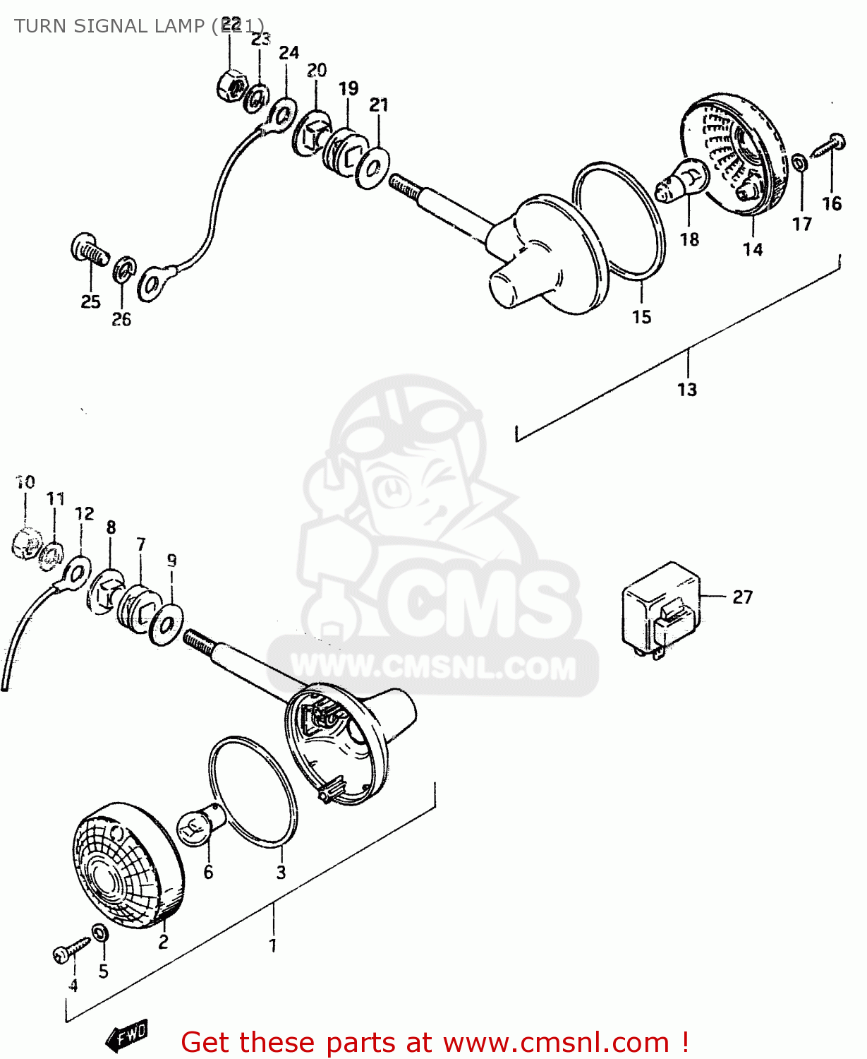 TURN SIGNAL LAMP (E21) ZR50SK 1982 (X) (E02 E16 E17 E21 E41)