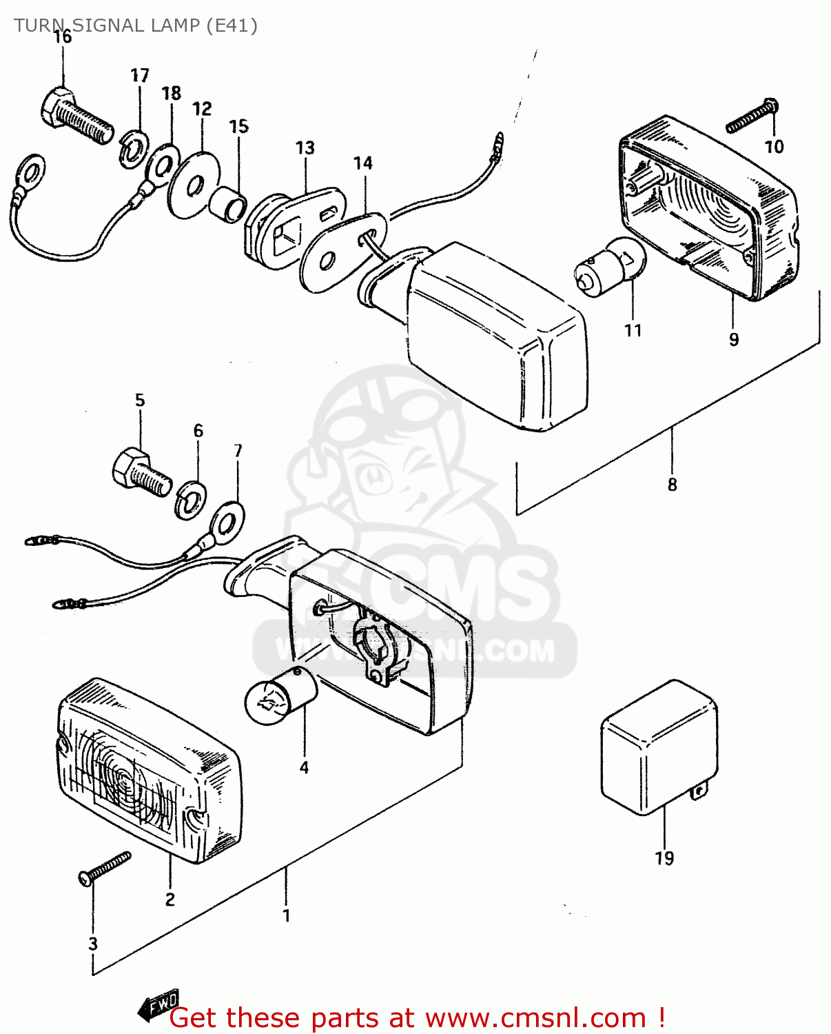 TURN SIGNAL LAMP (E41) ZR50SK 1982 (X) (E02 E16 E17 E21 E41)