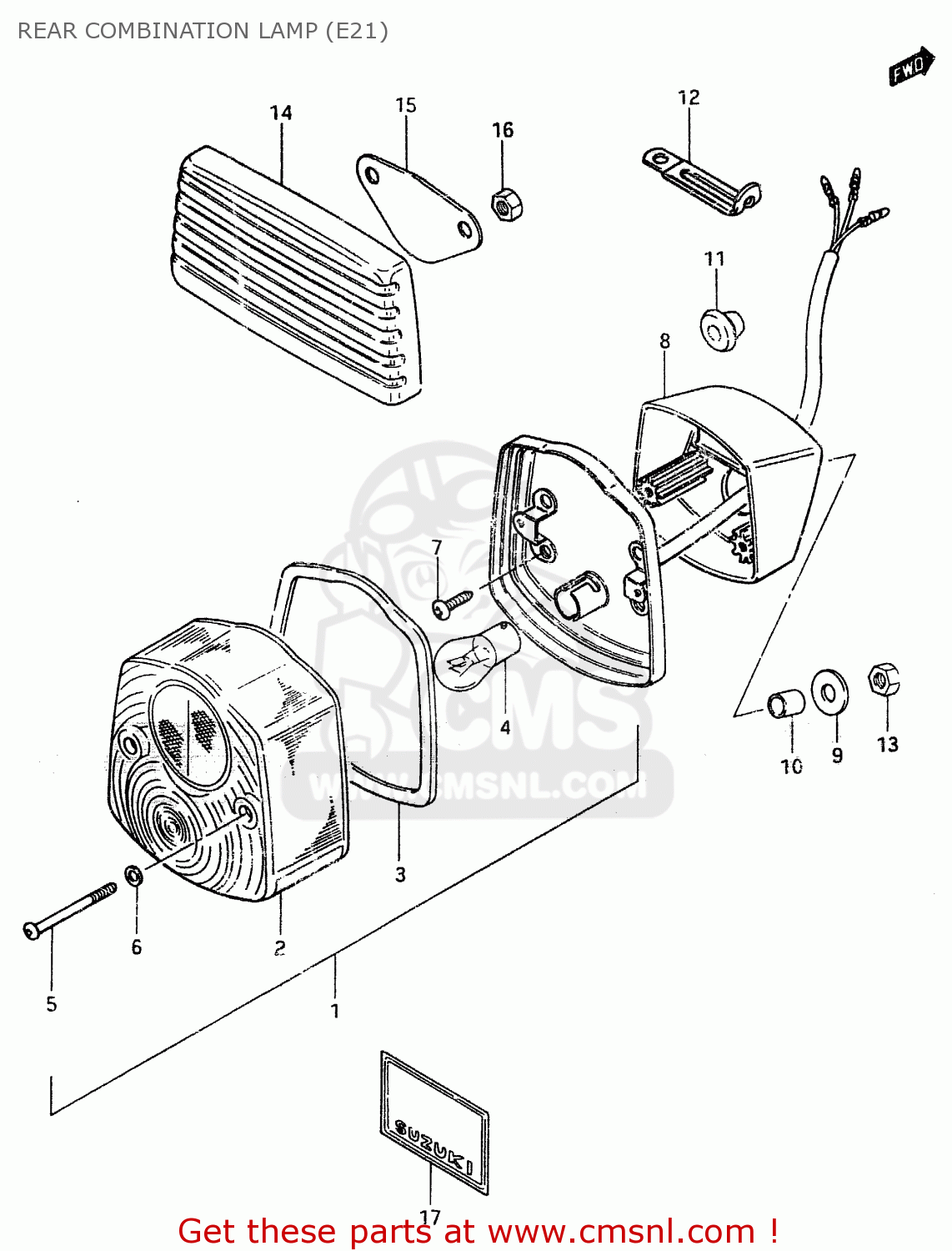 REAR COMBINATION LAMP (E21) ZR50SK 1982 (X) (E02 E16 E17 E21 E41)
