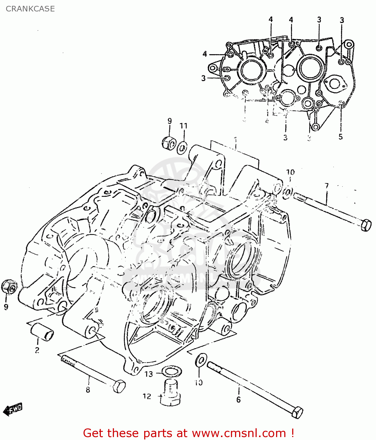 CRANKCASE ZR50SK 1982 (X) (E02 E16 E17 E21 E41)