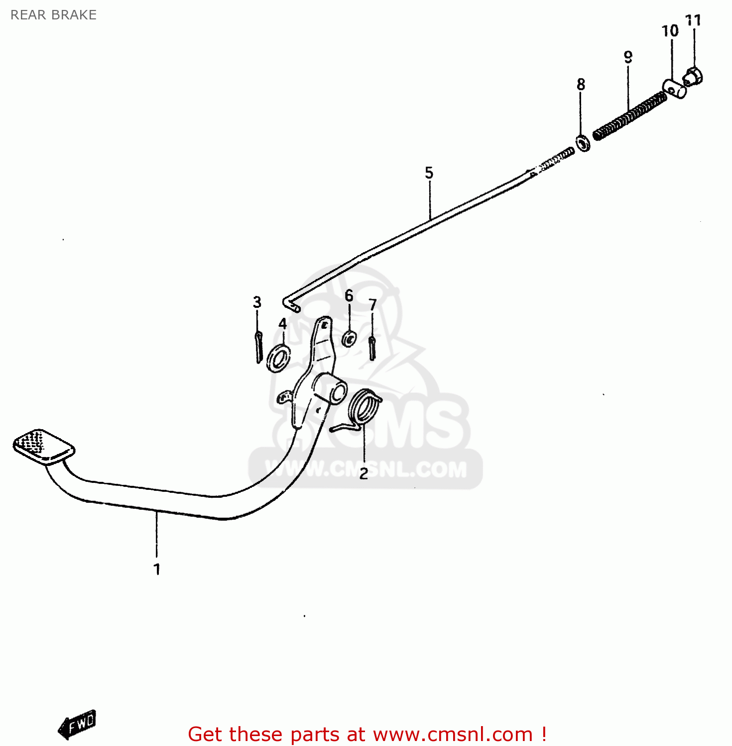 REAR BRAKE ZR50SK 1982 (X) (E02 E16 E17 E21 E41)