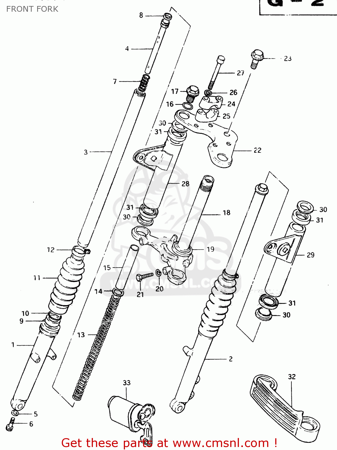 FRONT FORK ZR50SK 1982 (X) (E02 E16 E17 E21 E41)