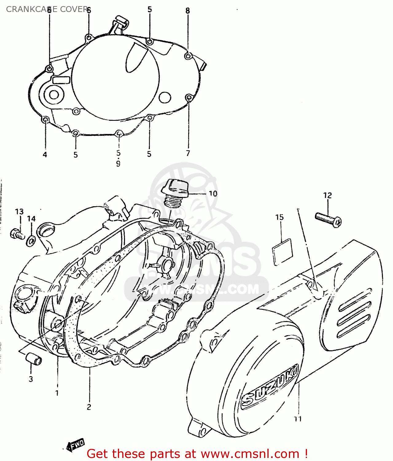 CRANKCASE COVER ZR50SK 1982 (X) (E02 E16 E17 E21 E41)