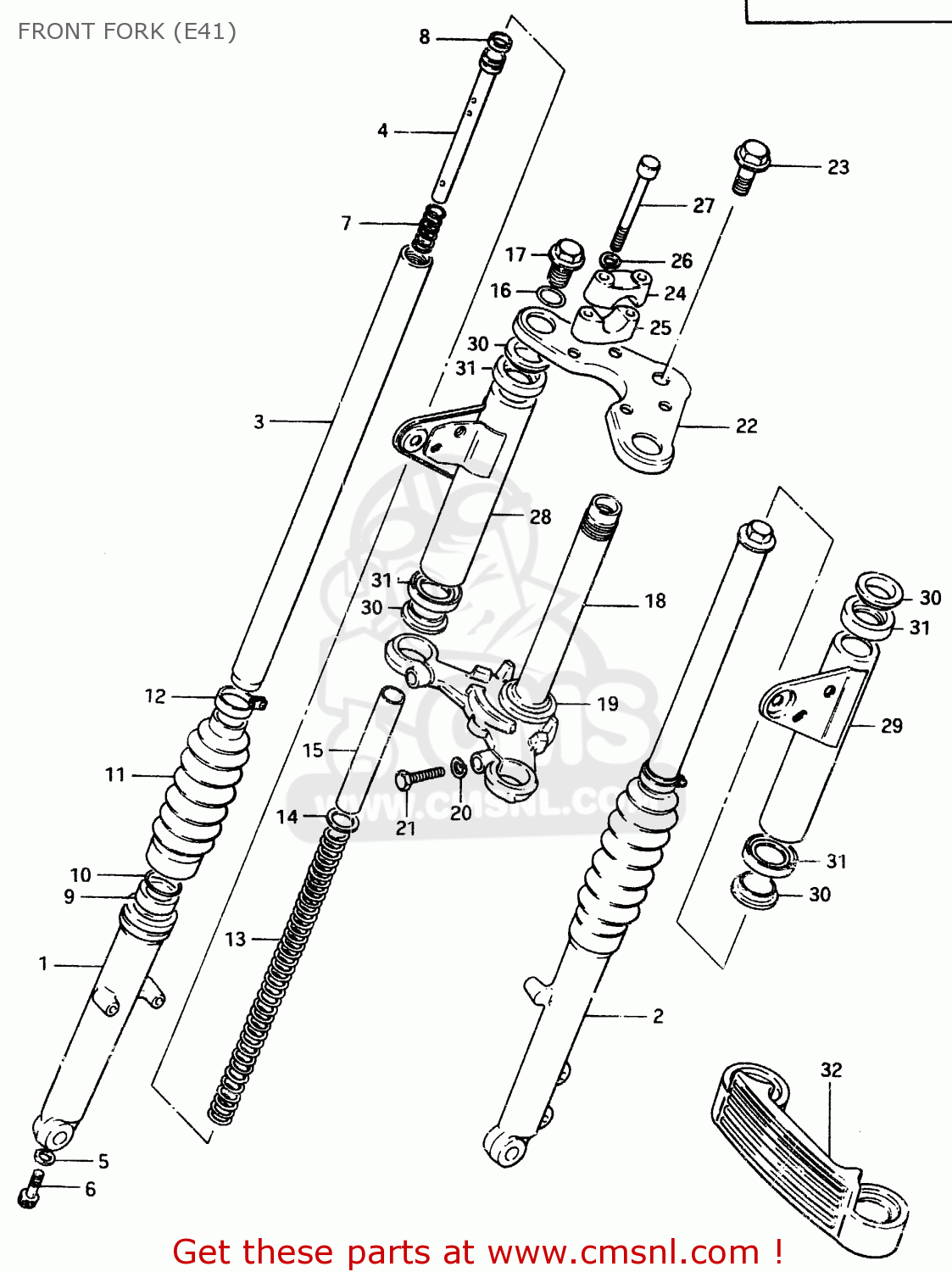 FRONT FORK (E41) ZR50SK 1982 (X) (E02 E16 E17 E21 E41)