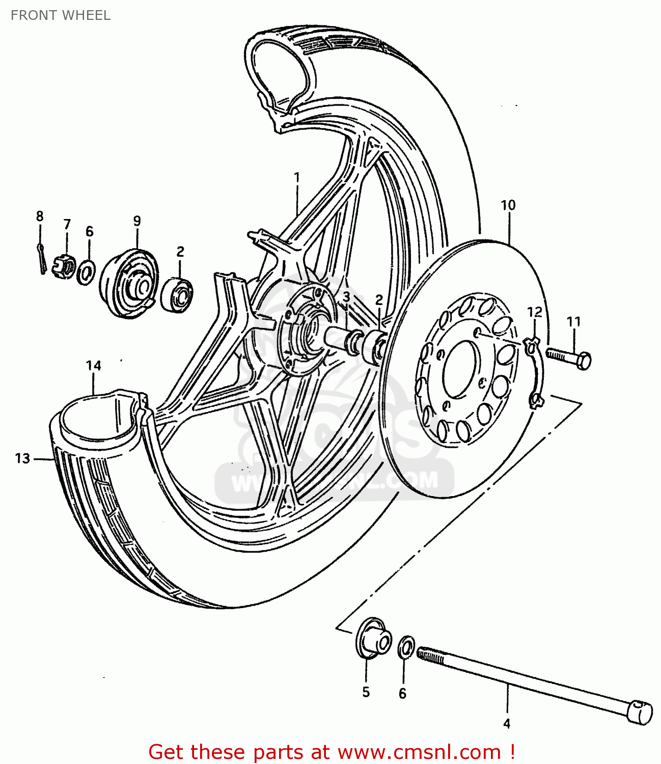 FRONT WHEEL ZR50SK 1982 (X) (E02 E16 E17 E21 E41)