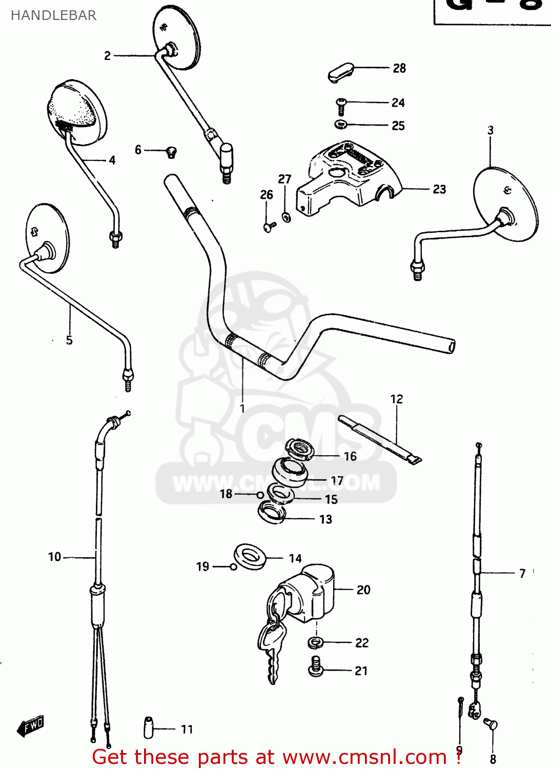HANDLEBAR ZR50SK 1982 (X) (E02 E16 E17 E21 E41)