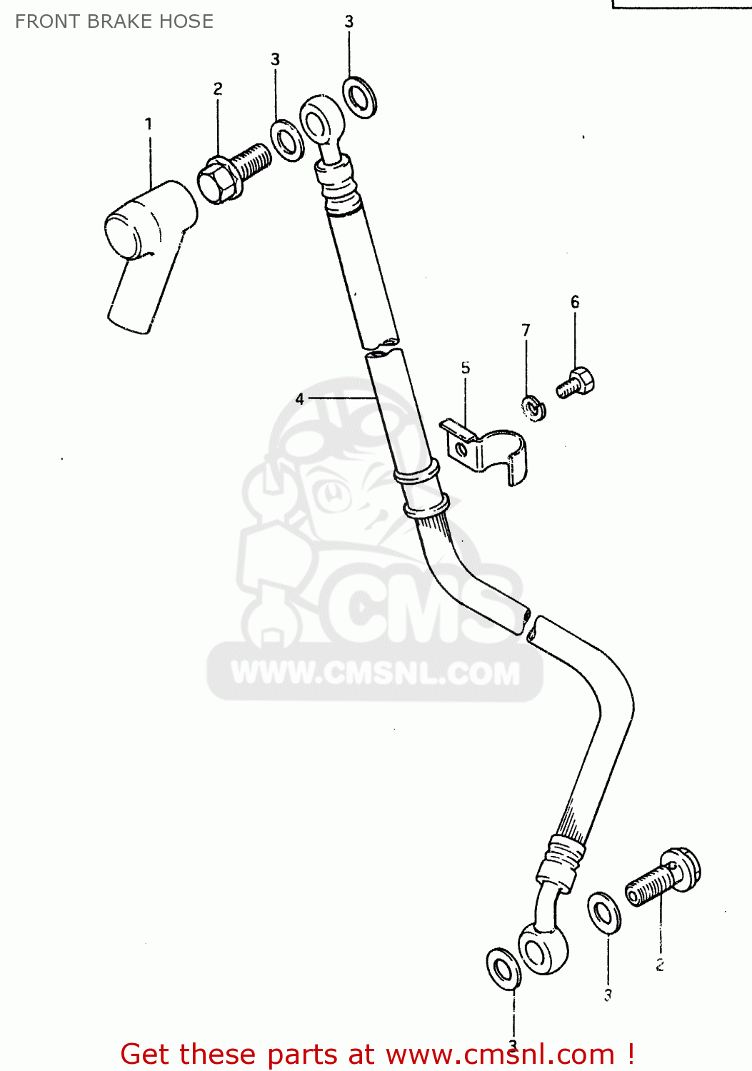 FRONT BRAKE HOSE ZR50SK 1982 (X) (E02 E16 E17 E21 E41)