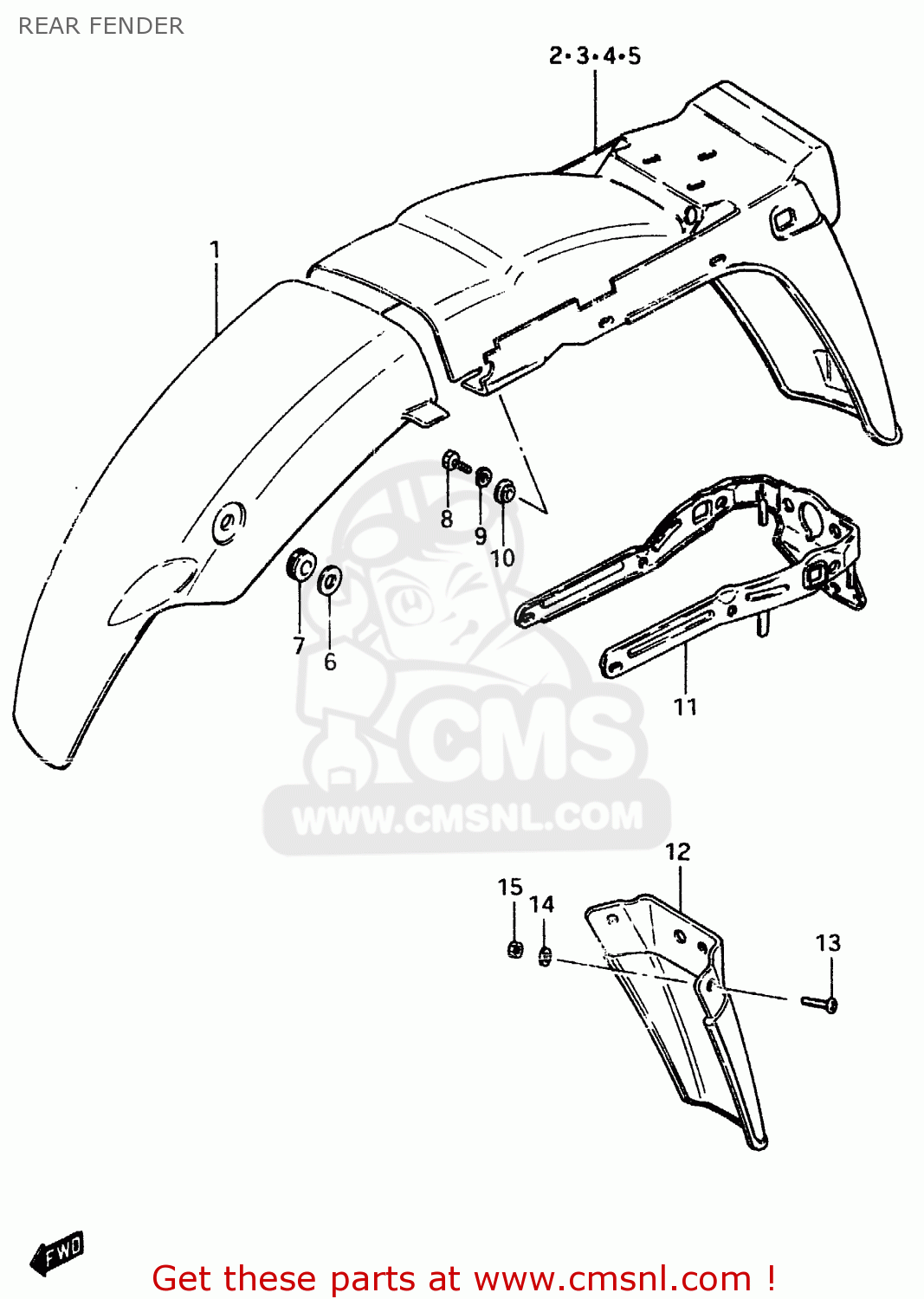 REAR FENDER ZR50SK 1982 (X) (E02 E16 E17 E21 E41)