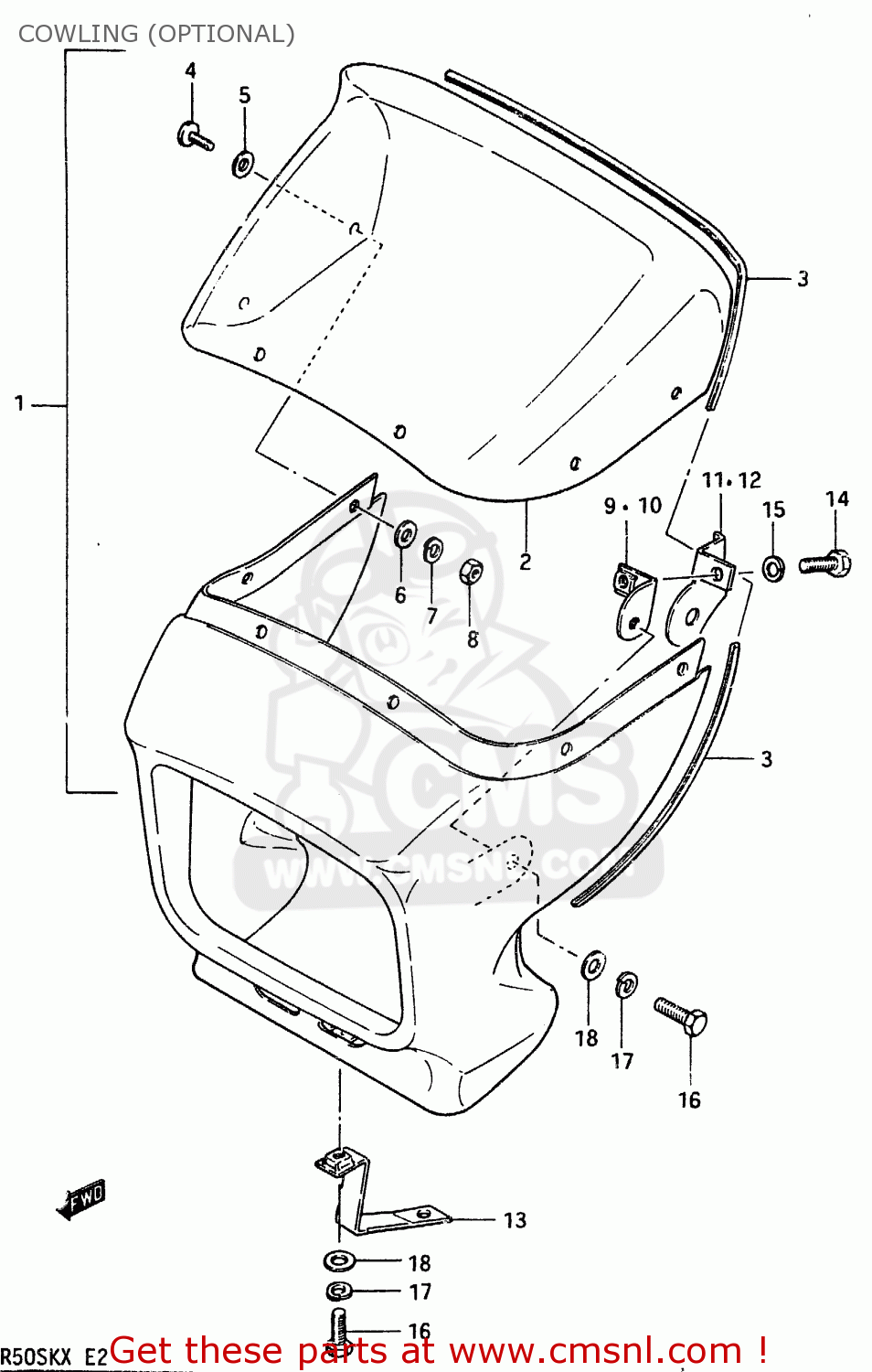 COWLING (OPTIONAL) ZR50SK 1982 (X) (E02 E16 E17 E21 E41)