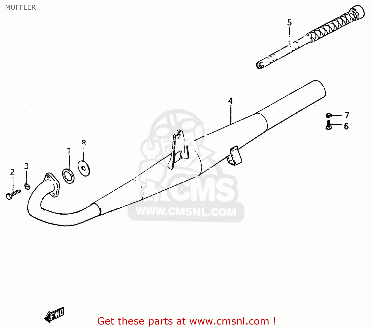 MUFFLER ZR50SK 1982 (X) (E02 E16 E17 E21 E41)