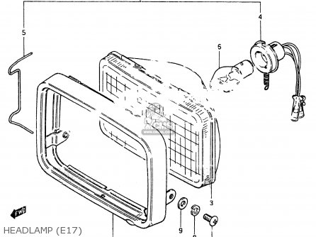 HEADLAMP (E17) - ZR50SK 1982 (X) (E02 E16 E17 E21 E41)