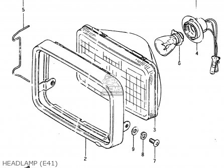 HEADLAMP (E41) - ZR50SK 1982 (X) (E02 E16 E17 E21 E41)