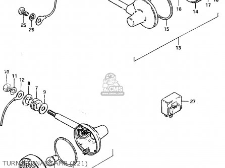 TURN SIGNAL LAMP (E21) - ZR50SK 1982 (X) (E02 E16 E17 E21 E41)