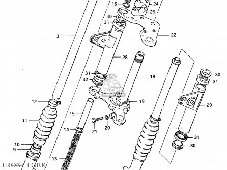 FRONT FORK - ZR50SK 1982 (X) (E02 E16 E17 E21 E41)