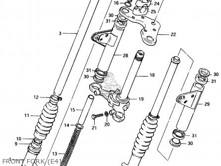 FRONT FORK (E41) - ZR50SK 1982 (X) (E02 E16 E17 E21 E41)