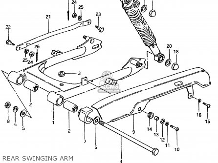 REAR SWINGING ARM - ZR50SK 1982 (X) (E02 E16 E17 E21 E41)
