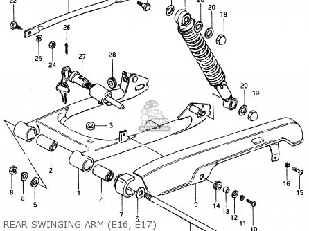 REAR SWINGING ARM (E16, E17) - ZR50SK 1982 (X) (E02 E16 E17 E21 E41)