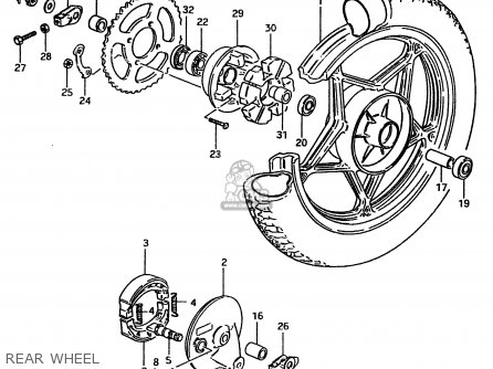 REAR WHEEL - ZR50SK 1982 (X) (E02 E16 E17 E21 E41)