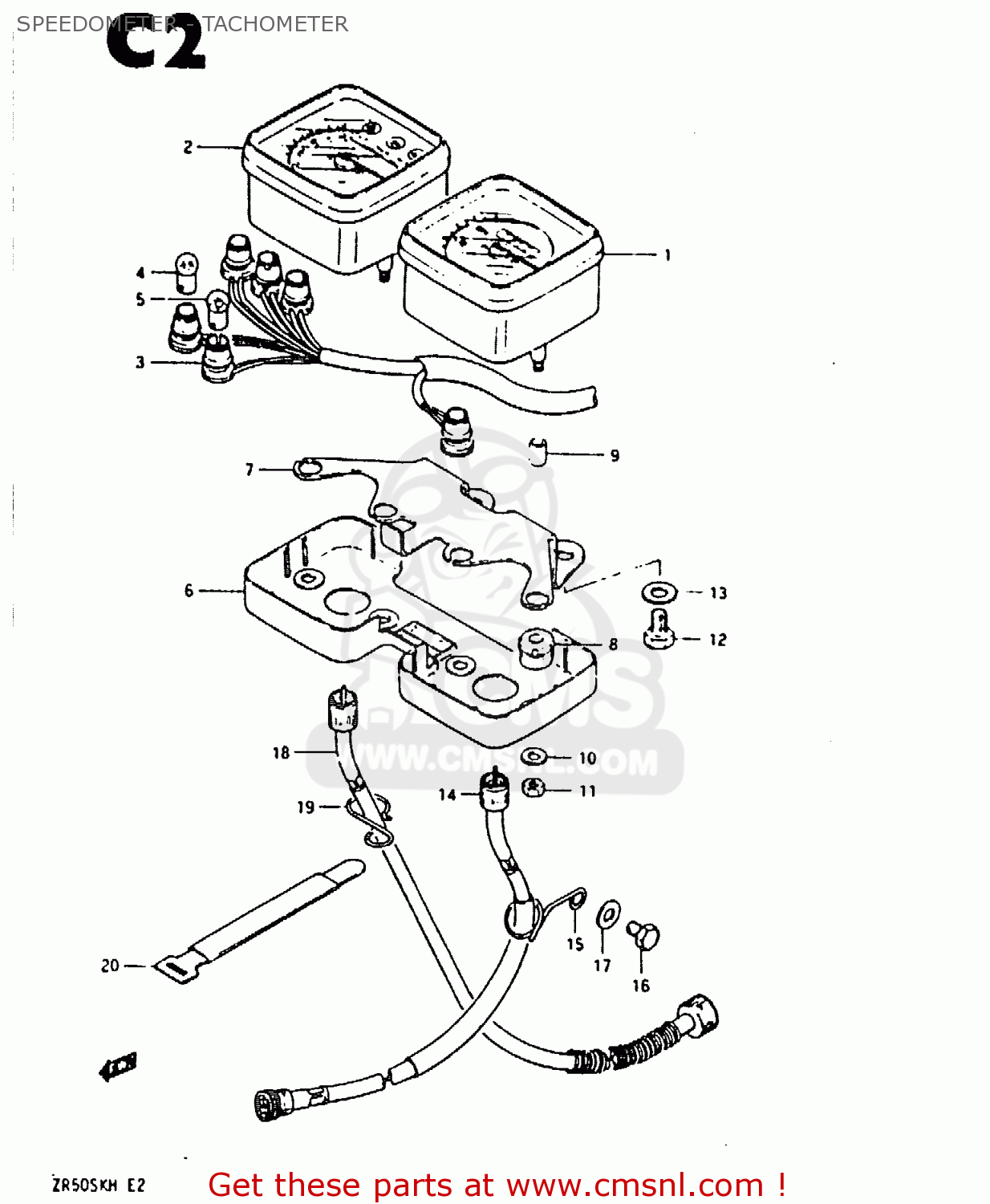 SPEEDOMETER - TACHOMETER ZR50SK 1984 (E) (E02 E16 E21)