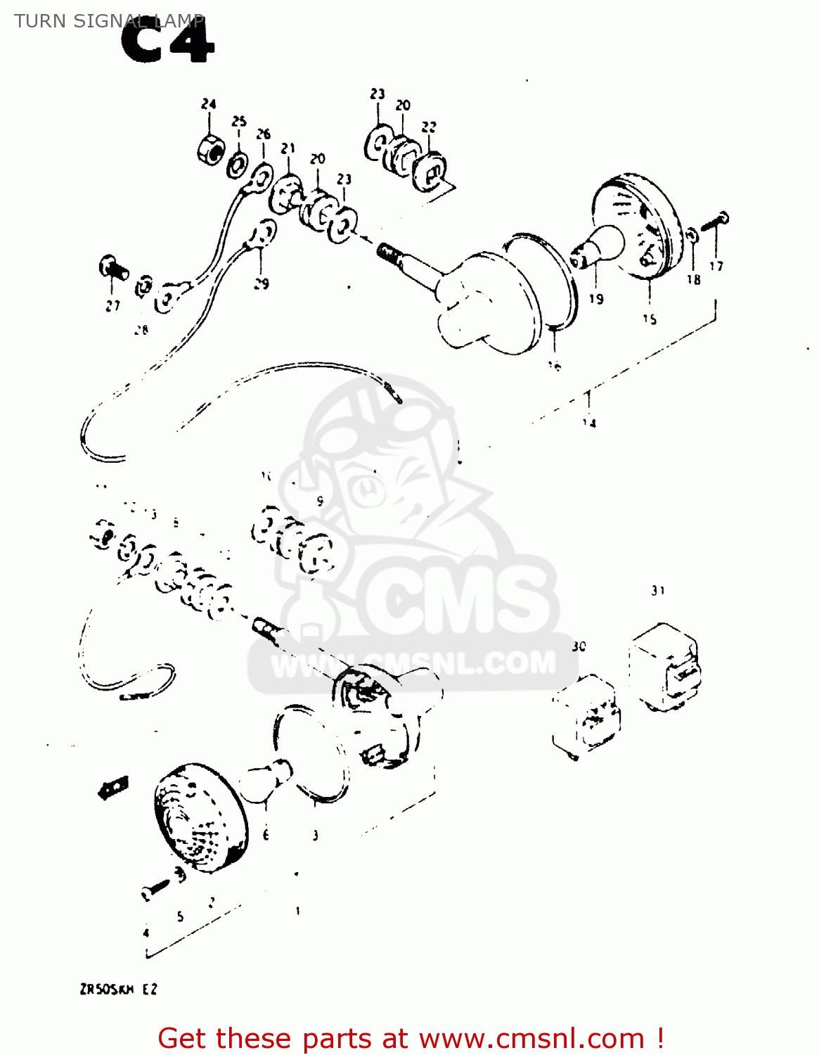 TURN SIGNAL LAMP ZR50SK 1984 (E) (E02 E16 E21)