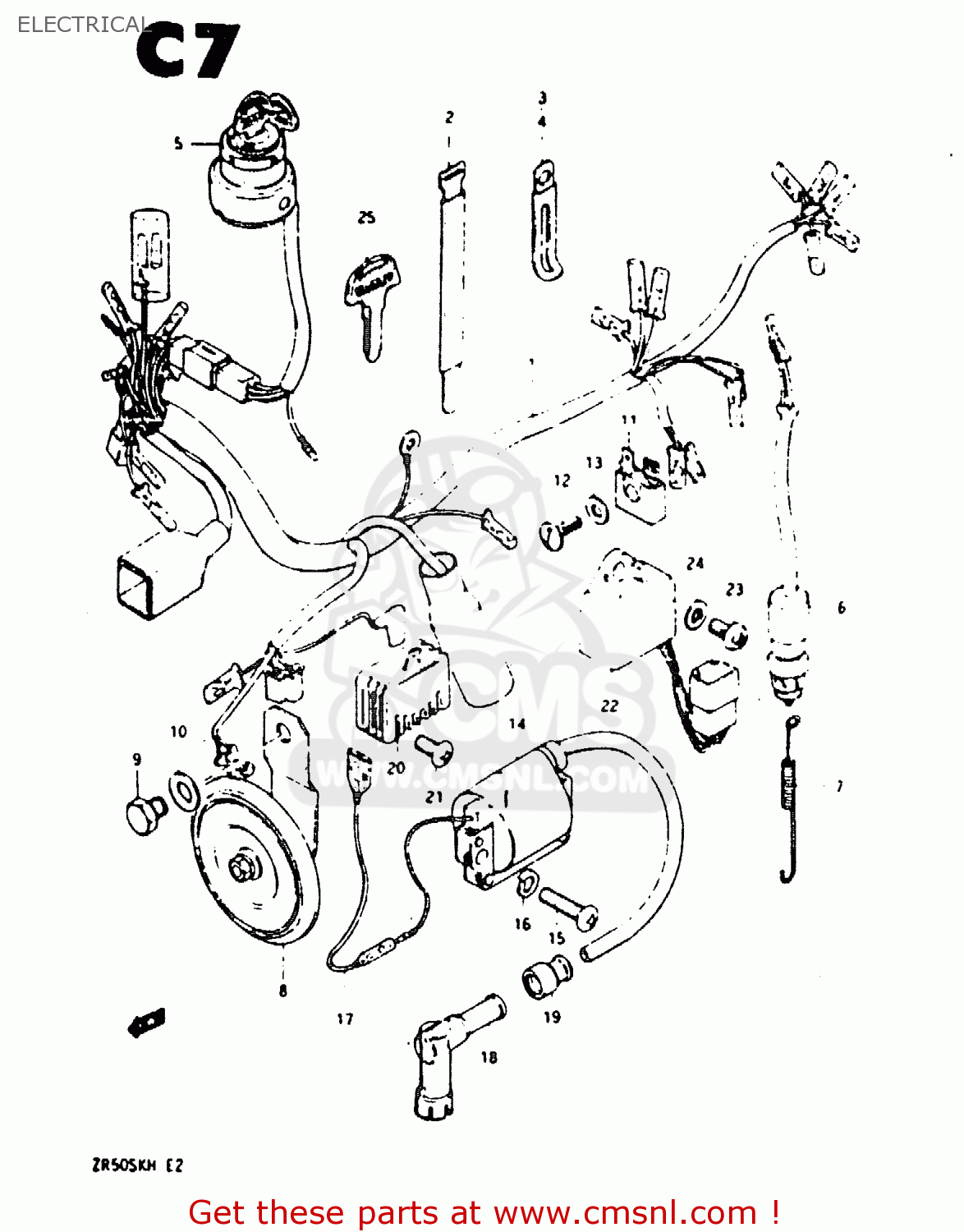 ELECTRICAL ZR50SK 1984 (E) (E02 E16 E21)