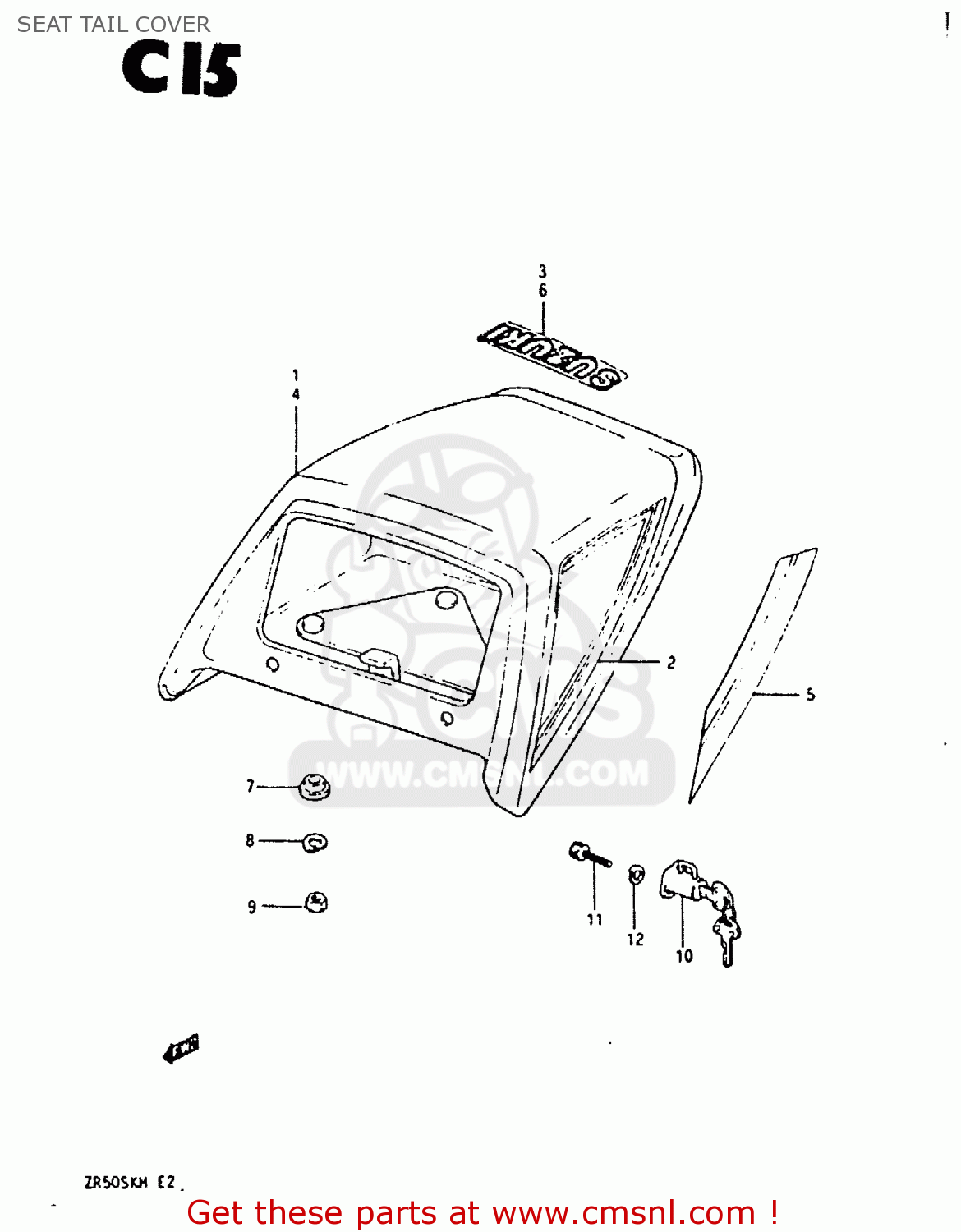 SEAT TAIL COVER ZR50SK 1984 (E) (E02 E16 E21)