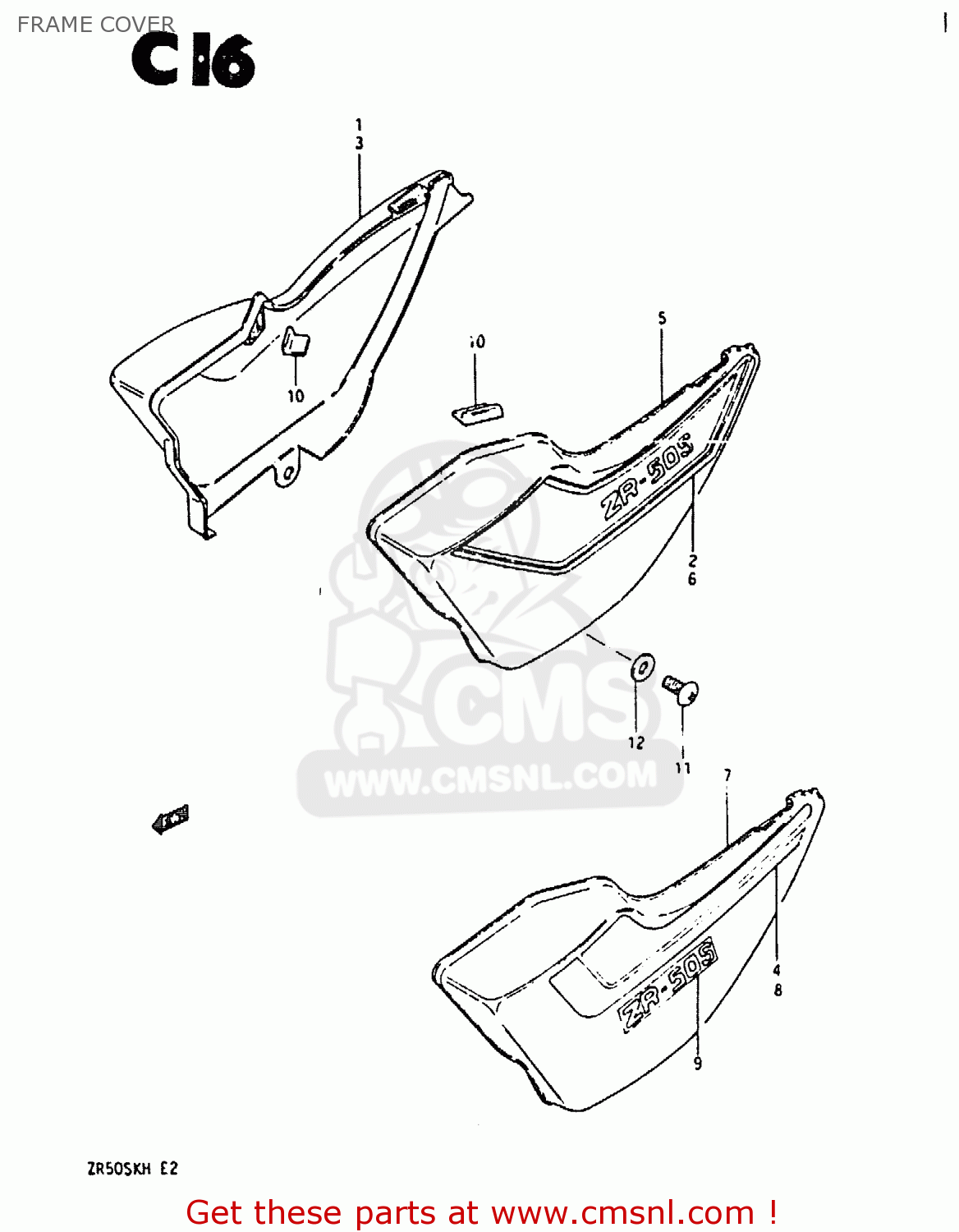 FRAME COVER ZR50SK 1984 (E) (E02 E16 E21)