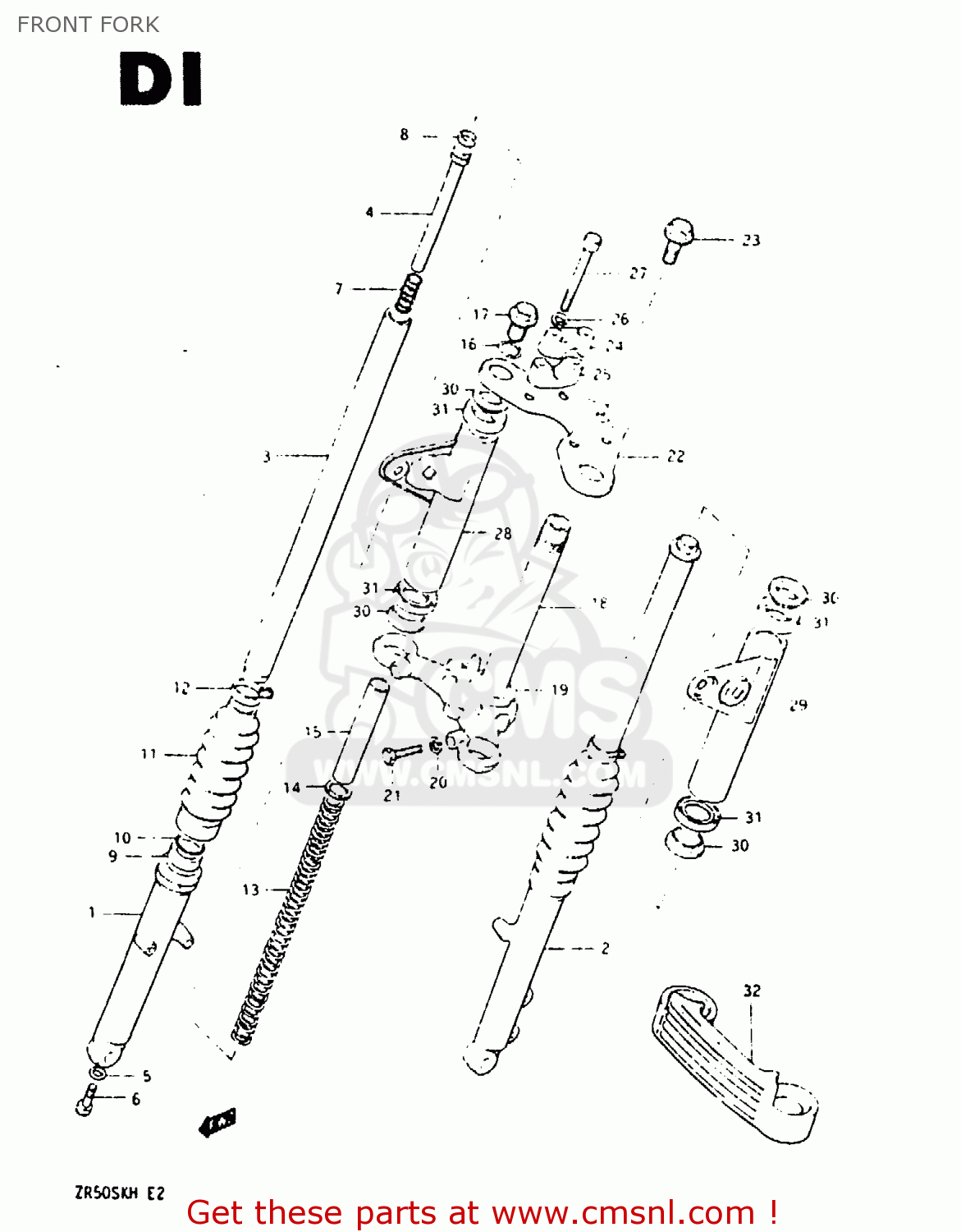 FRONT FORK ZR50SK 1984 (E) (E02 E16 E21)