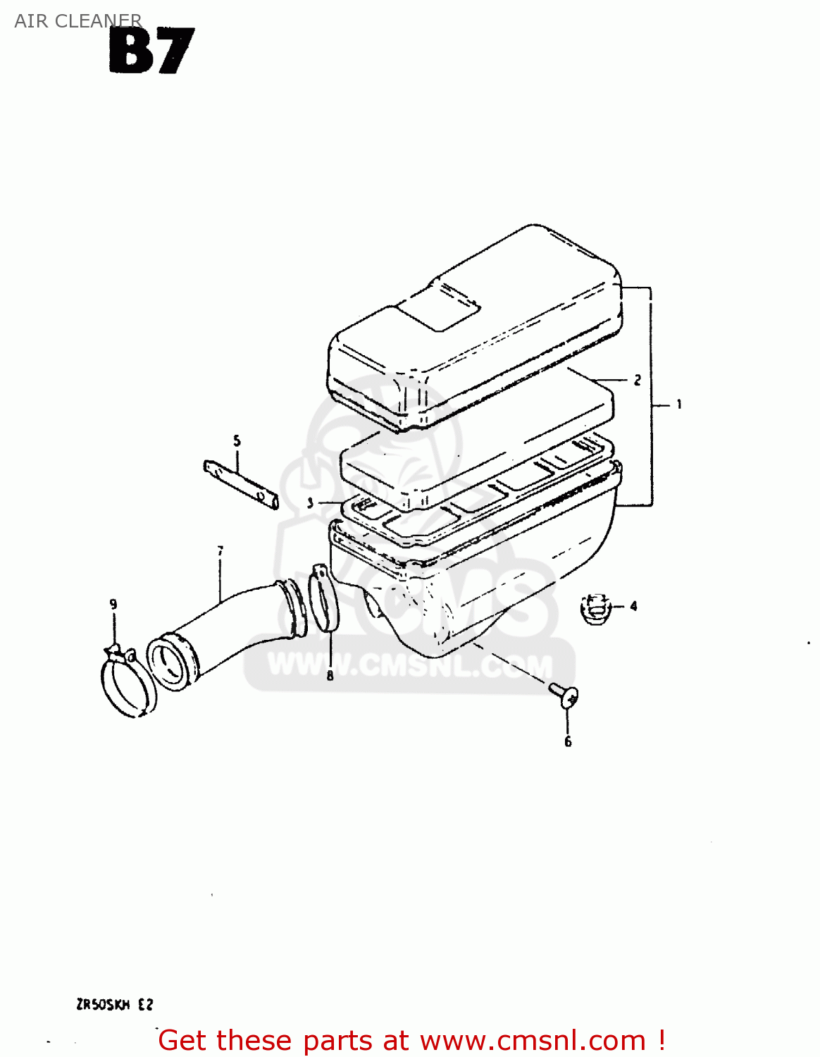 AIR CLEANER ZR50SK 1984 (E) (E02 E16 E21)