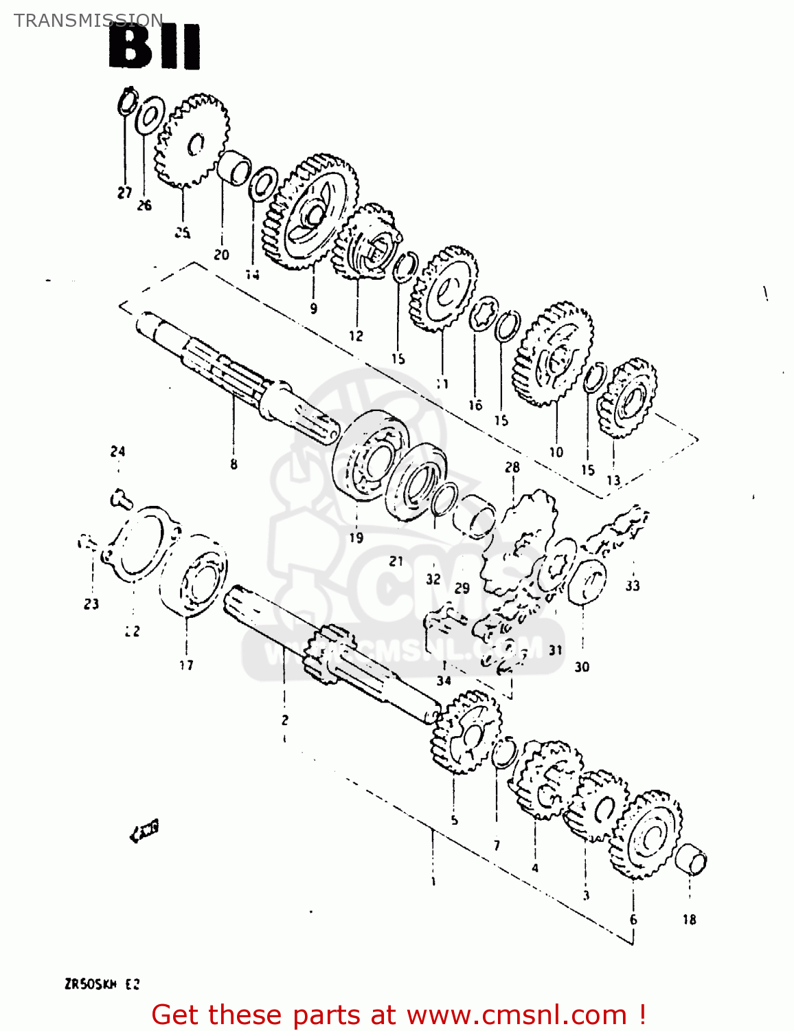 TRANSMISSION ZR50SK 1987 (H) (E02 E16 E21)