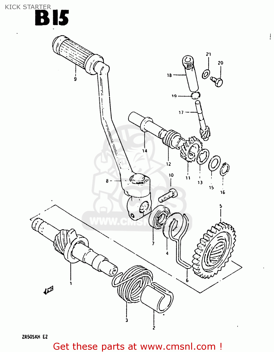 KICK STARTER ZR50SK 1987 (H) (E02 E16 E21)