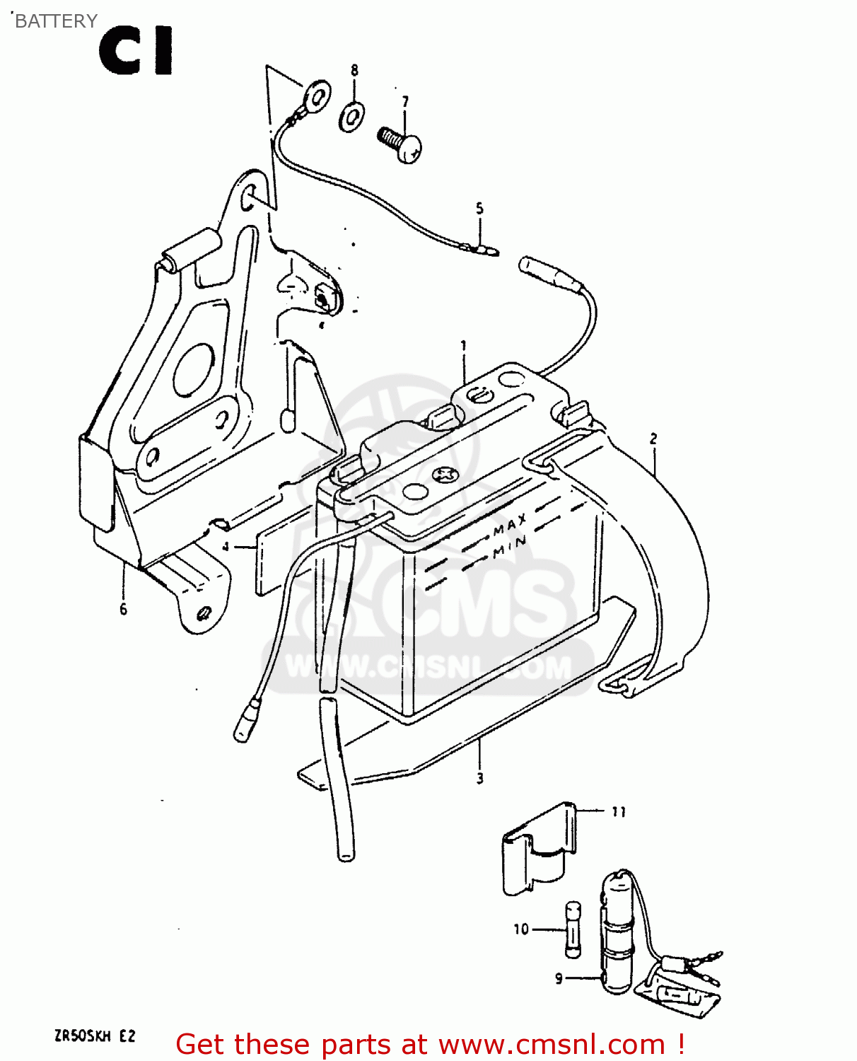 BATTERY ZR50SK 1987 (H) (E02 E16 E21)