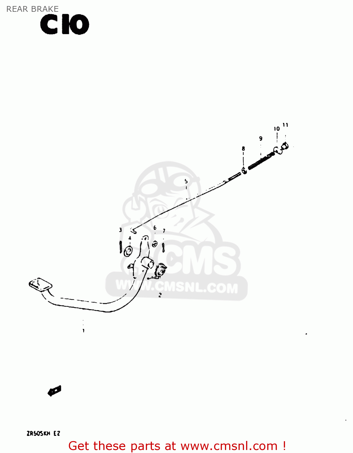 REAR BRAKE ZR50SK 1987 (H) (E02 E16 E21)