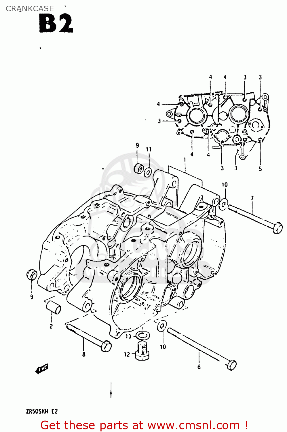 CRANKCASE ZR50SK 1987 (H) (E02 E16 E21)