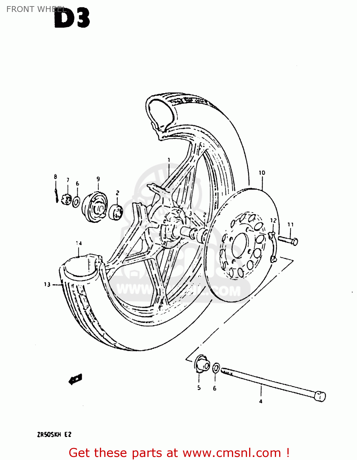 FRONT WHEEL ZR50SK 1987 (H) (E02 E16 E21)