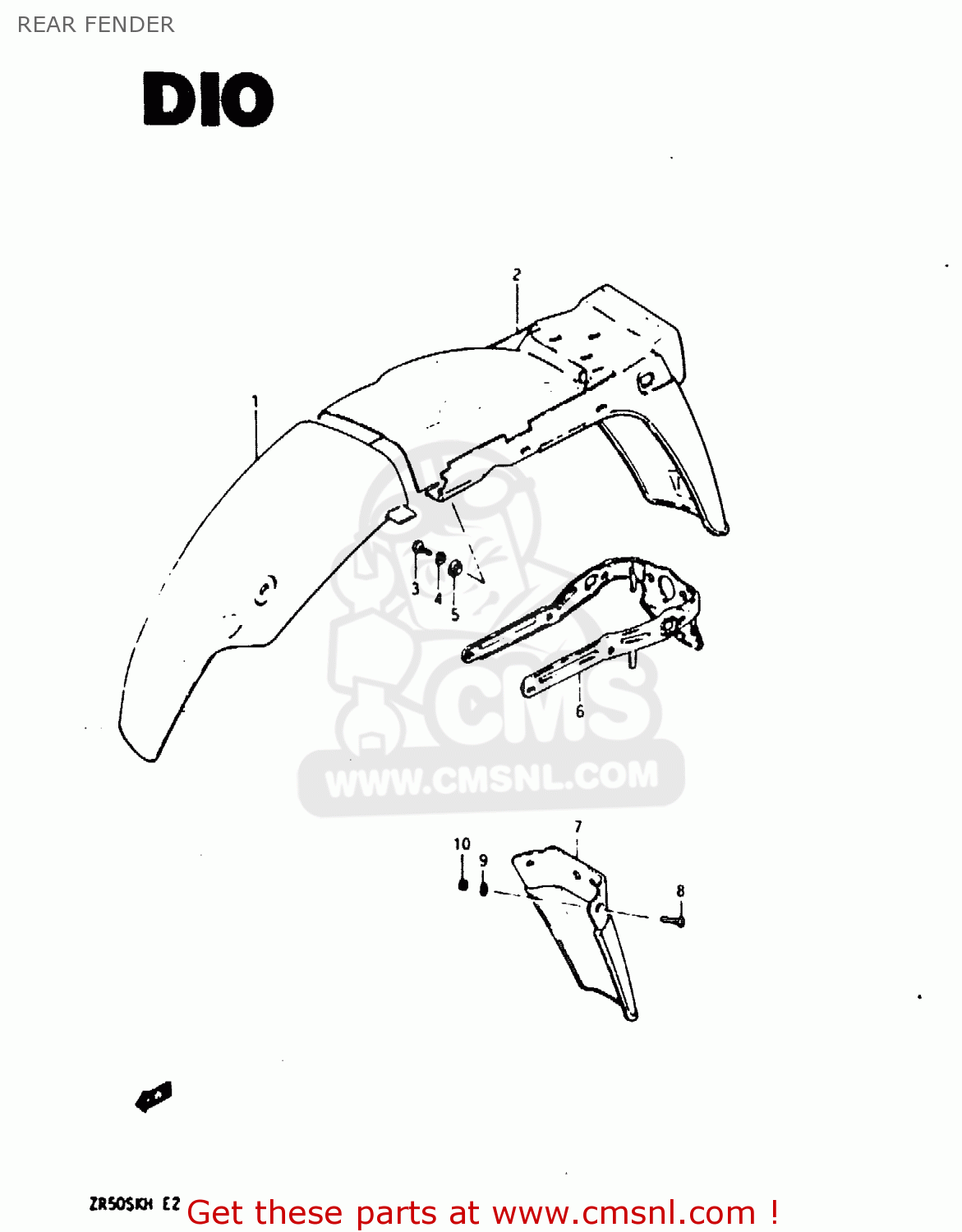 REAR FENDER ZR50SK 1987 (H) (E02 E16 E21)