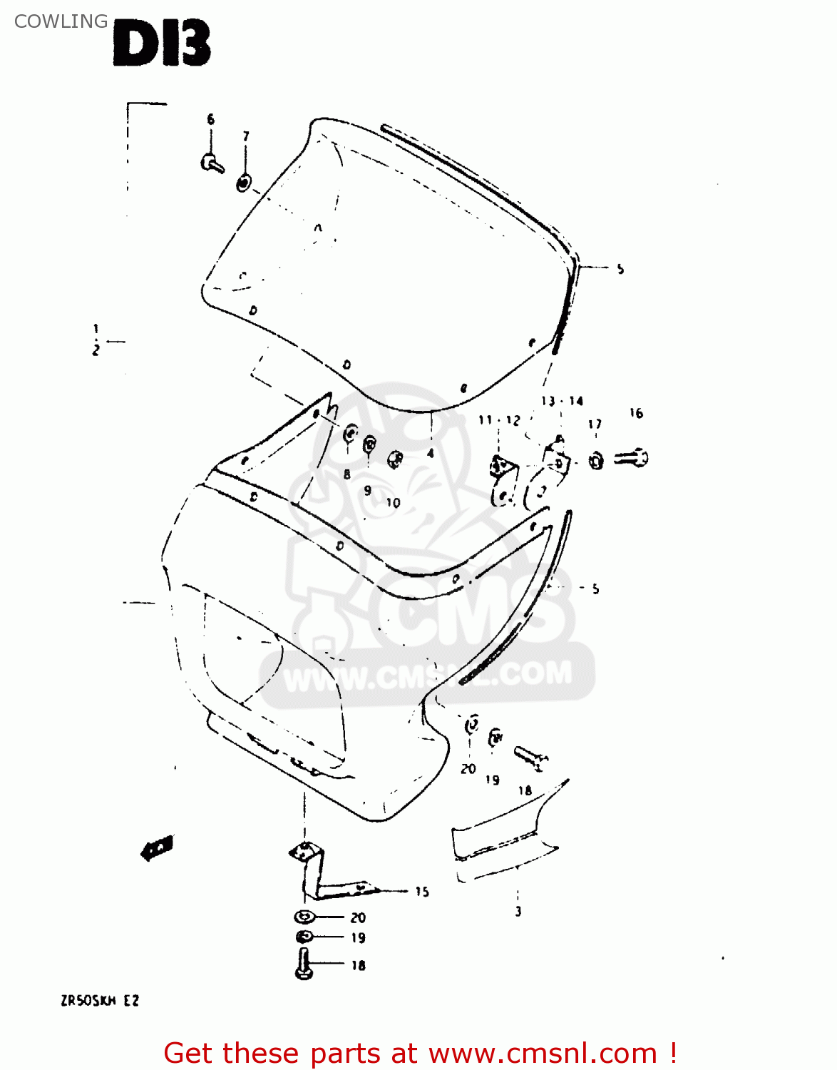 COWLING ZR50SK 1987 (H) (E02 E16 E21)