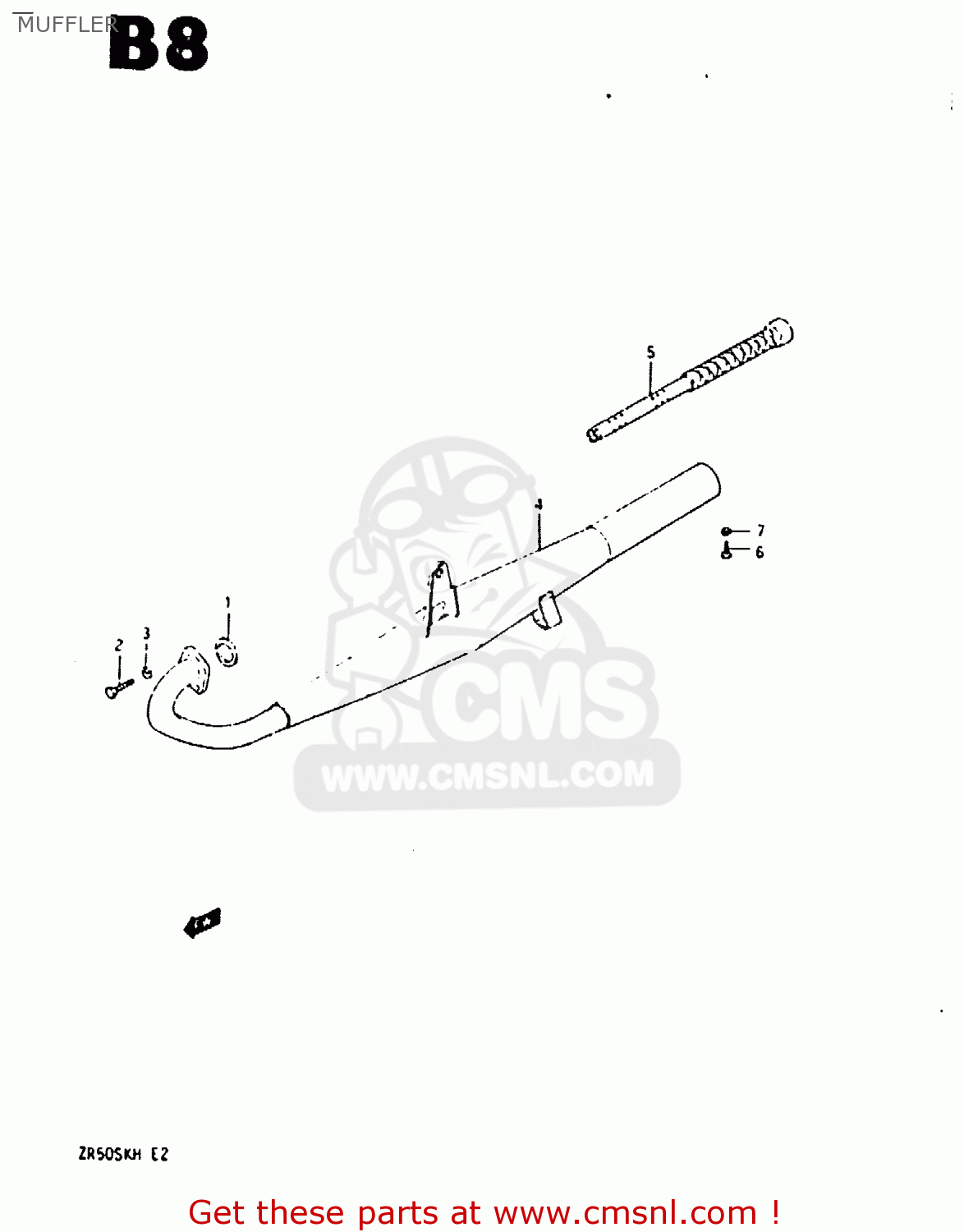 MUFFLER ZR50SK 1987 (H) (E02 E16 E21)