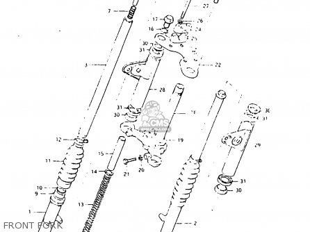 FRONT FORK - ZR50SK 1987 (H) (E02 E16 E21)