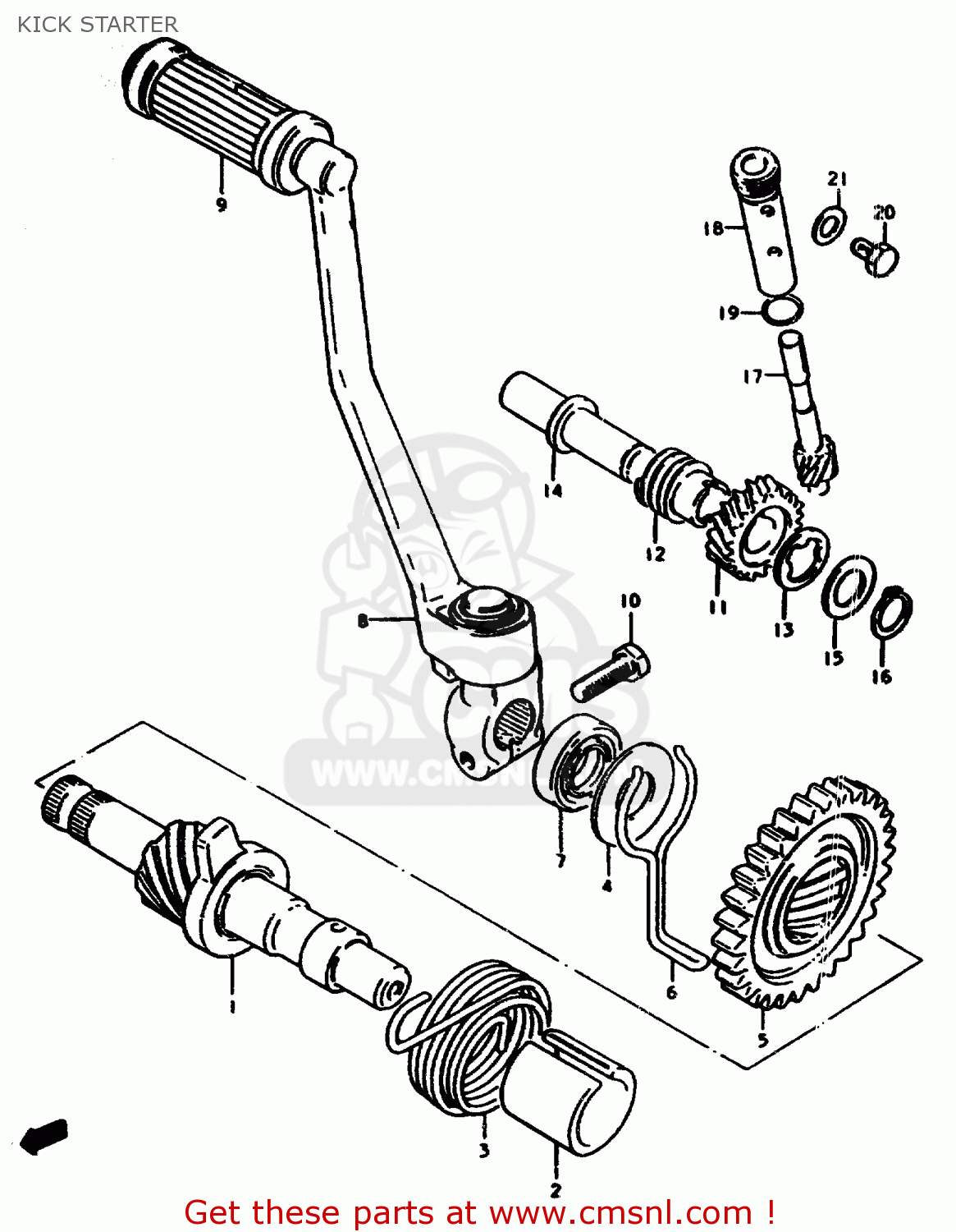 KICK STARTER ZR50SLK 1981 (X) (E02 E21)