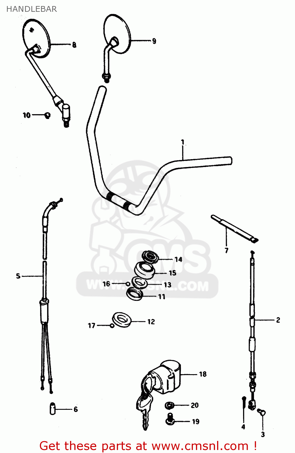 HANDLEBAR ZR50SLK 1981 (X) (E02 E21)