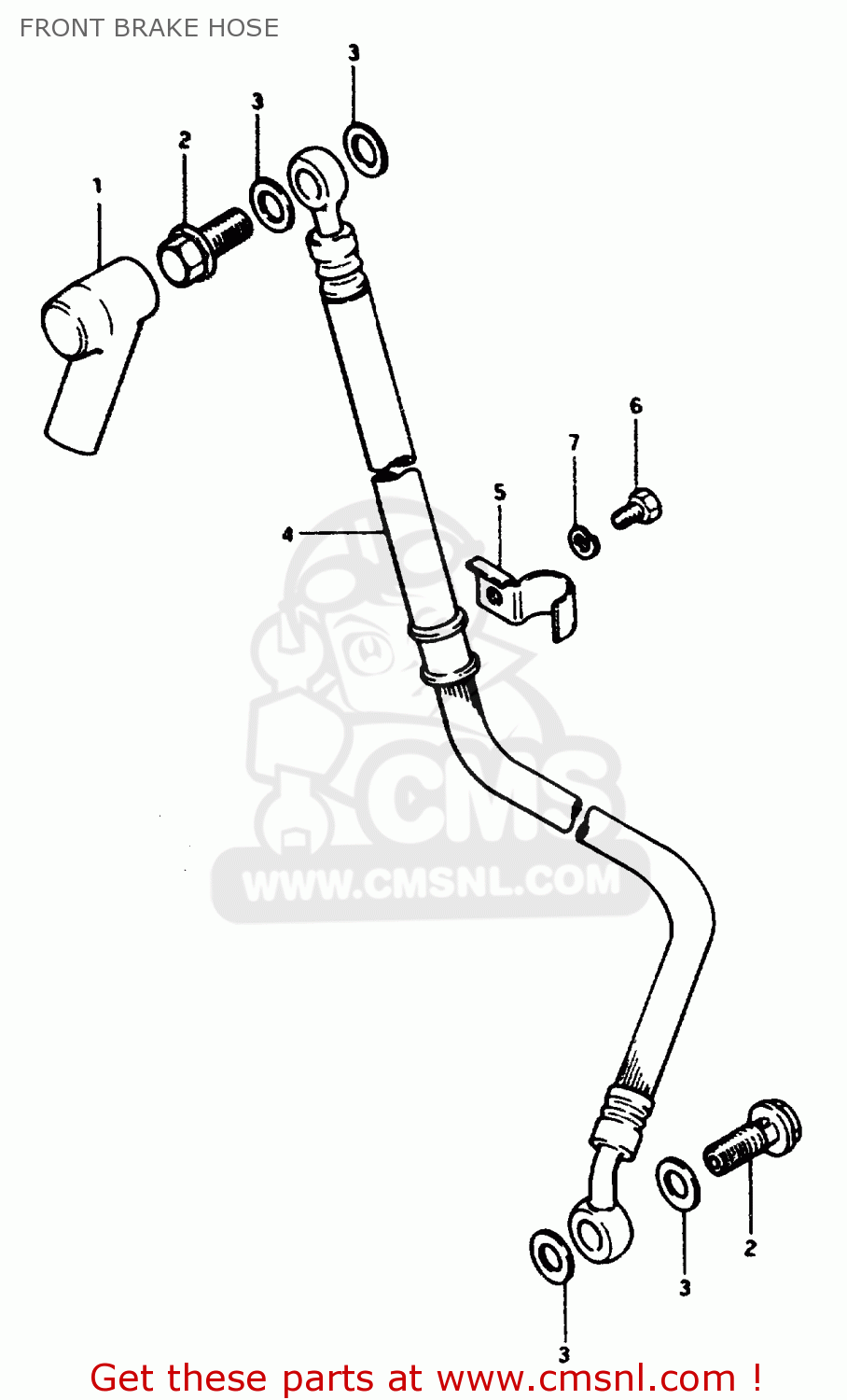 FRONT BRAKE HOSE ZR50SLK 1981 (X) (E02 E21)