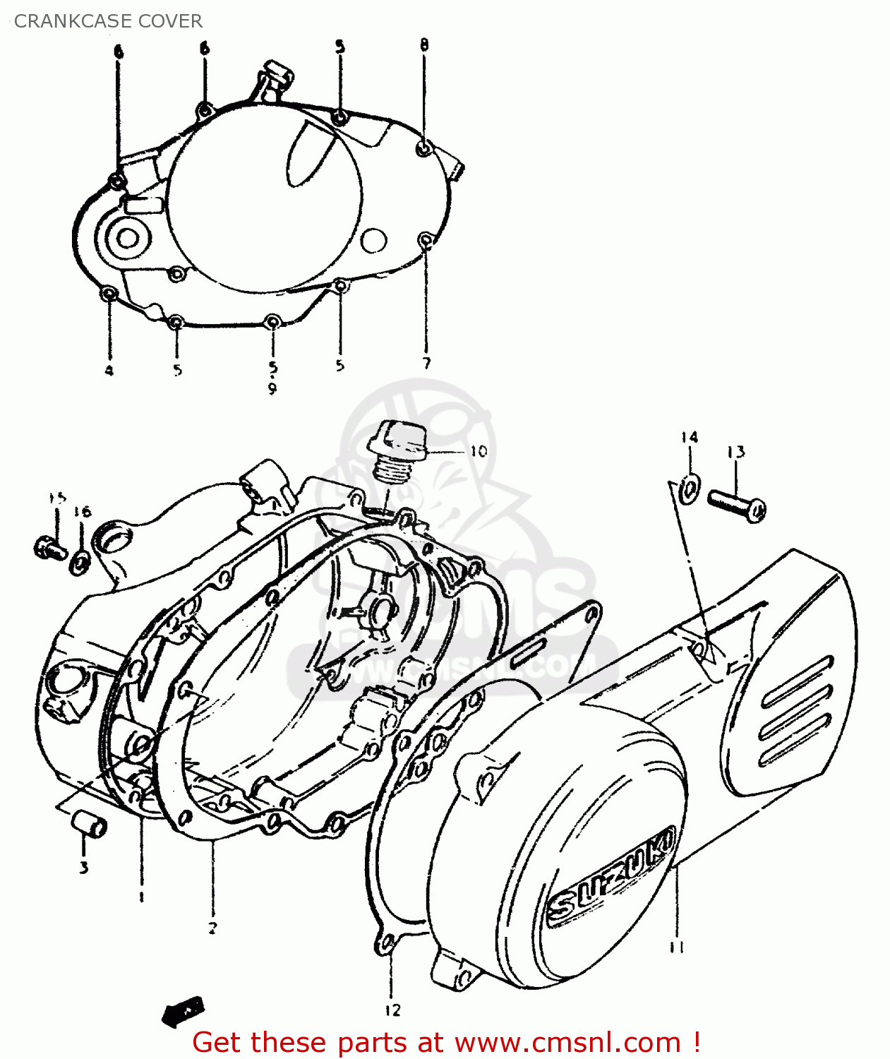 CRANKCASE COVER ZR50SLK 1981 (X) (E02 E21)