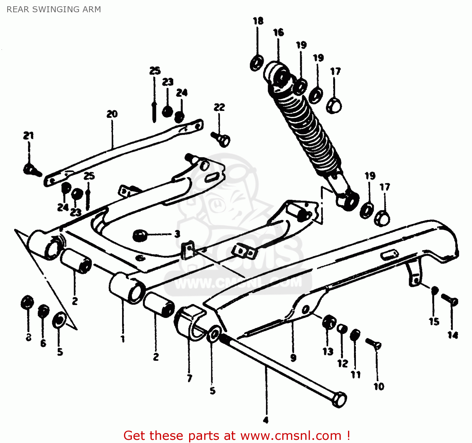 REAR SWINGING ARM ZR50SLK 1981 (X) (E02 E21)
